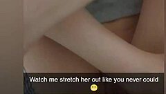 Cheating college girlfriend gets fucked roughly on Snapchat to pay debt with cum on ass