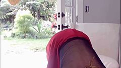 hot blonde fingers her shaved pussy and teases solo