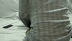 Young guy sneaks into bedroom at night to lick and fuck tight wet pussy of his friend's wife in doggystyle until creampie finish.