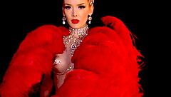 Why is this skinny big boobed blonde milf Miranda shining in slutty burlesque?