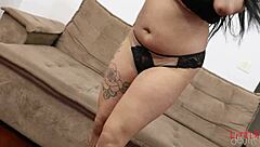 i love how this chubby brunette latina with big tits deepthroats and takes creampie in her pussy