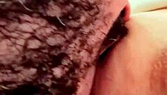 He licked my tight shaved pussy lips close up until I reached a wet orgasm