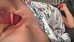 horny shaved pussy closeup fuck and creampie from older guy