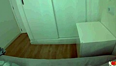 Sexy woman shares bed with friend and masturbates next to him