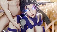 Fucking Psylocke bent over in intense doggystyle cock pounding action