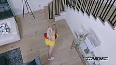 Sticking Huge Dildo In Blonde Teen 18+ Ass Before Dick With Anal Fingering And Toys