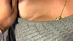 Passionate Russian couple gives blowjob in Mercedes Benz car in public woods