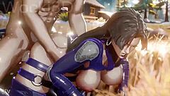 Fucking Psylocke bent over in intense doggystyle cock pounding action