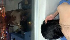 Outdoor public moment with smooth white skin