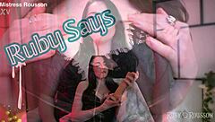 Ruby says joi with bouncing boobs