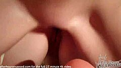 Three pretty girls dive into wild double-dildo fucking, scissoring, and intense lesbian orgy action