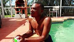 Ebony Redhead Dick Suckers In Pool Orgy With Cum Swapping