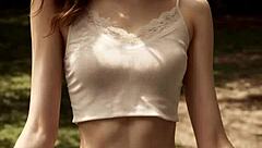 Whoa! Sexy Lingerie Models Pose Barefoot Under Cherry Blossoms!