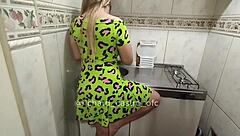 I take that massive cock deep in my mature ass for hardcore anal banging with muscular Latina bodybuilder in see-through outfit