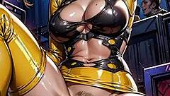 AI generated sexy blonde flashes pussy outdoors in bodycon at public nightclub