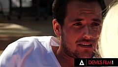 gorgeous blonde milf luna star rides hard cock sideways outdoors squirting everywhere in rough sex