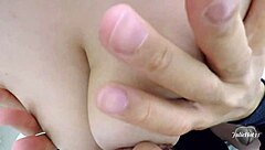 Juliehot33 rides a big cock in close-up amateur POV sex as a horny brunette wife