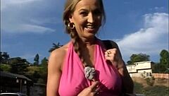 hey, mature lady turns naughty outdoors with dildo play