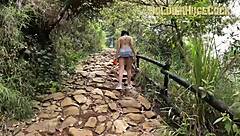 ai, me fode no meio da floresta sem camisinha! - yenifer chacon implora enquanto soldierhugecock enche sua vagina rosa de porra