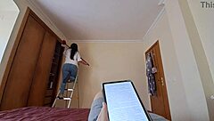 Latina Maid with Creamy Pussy in Jeans and Flip Flops Gets Seduced Through a Relaxing Massage