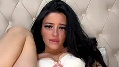 Horny American Brunette Coed College Student Masturbates to Squirting Orgasm with Toys in Pov