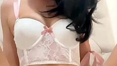 Horny American Brunette Coed College Student Masturbates to Squirting Orgasm with Toys in Pov