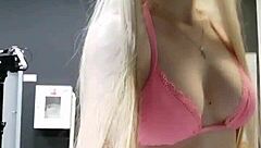 sexy curvy bimbo elza kom teases with huge tits and dildo in dirty talk domination solo