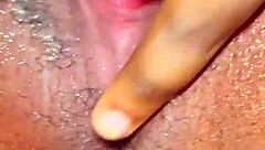 I enjoyed wet pussy masturbation outdoors as ebony babe with big natural tits and juicy lips in solo pov.