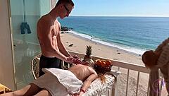 sex masseur delivers excellent service on call in public with cute bunny and facial finish