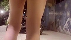 I feel so aroused as shemale Ting Xuan masturbates outdoors with her butt plug