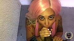 In the tale curvy Italian Barbi with big tits and pink hair got deepthroat action from Rome Major who came on it