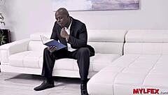 hey, this busty mature milf shows up to her black boss for some anal drilling sideways 😈🍑