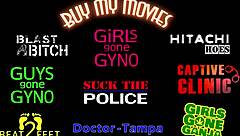 Naked teen in bondage at Florida hospital for gyno exam with doctor and bloopers behind scenes