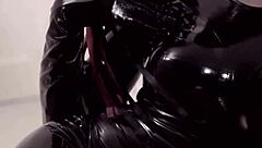 I Adore This Ebony Shemale In Latex Giving Intense Blowjob To Huge Cock!