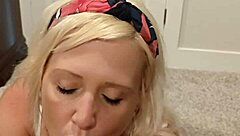 Petite Amateur Cheri Bangz Gives Group Blowjob to Older Guys with Cum Swallowing Finish