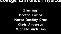 welcome to tampa university entrance physical, michelle anderson, spread wide for close-up inspection