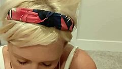 Petite Amateur Cheri Bangz Gives Group Blowjob to Older Guys with Cum Swallowing Finish