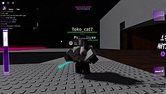 Big cock pounds random babes in wild Roblox condo game action