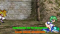 Sanae, let's make this funny Touhou parody wild. Cirno, bend over for intense fucking action now.