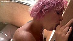 i love giving a balcony blowjob in this homemade outdoor scene