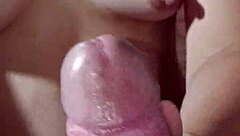 Korean wife boldly sucks cock in close-up action