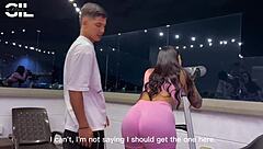 Curvy Colombian Salomé Gil Faces Dirty Talk Facial and Deepthroat from Neighbor's Young Son on Terrace