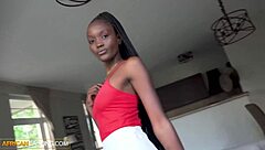 Hey, black model gets stretched by huge white cock in fake audition