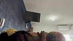 Brazilian amateur cums hard while fucking friend's girlfriend in lingerie quickie orgasm.