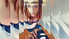 Hot Shemale Teasing In Bathroom Undressing