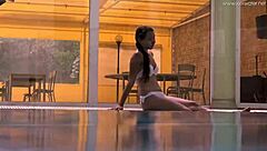 Whoa, hottest petite teen 18+ Irina Russaka shows off small tits underwater in the pool