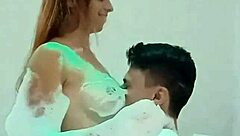 Friends explore first time passion with girlfriend in hotel lingerie encounter