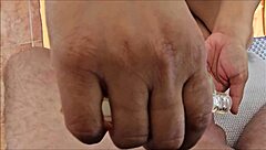 Hey, check out this hot Asian footjob with oiled feet leading to massive cumshot on toes