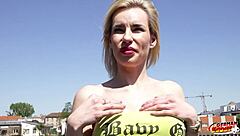 why is this big tits bitch coco de wit getting rough anal in german casting?