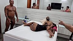 Oh damn, this pregnant newbie takes double penetration from multiple guys in one wild afternoon shoot!